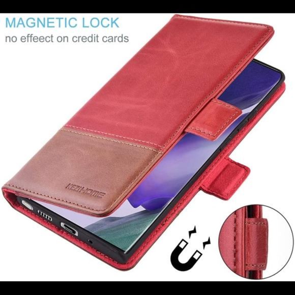 Fathers Day Gifts For Galaxy Note 20 Ultra Leather Wallet Case Credit Card Slot - Picture 2 of 7